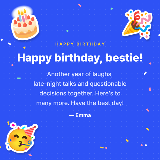 Happy birthday image for a friend (party background)