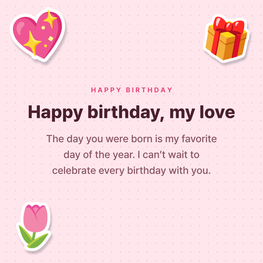 Birthday card for a partner (sweet background)
