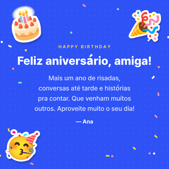 Imagem de feliz aniversário para amiga (fundo festa)