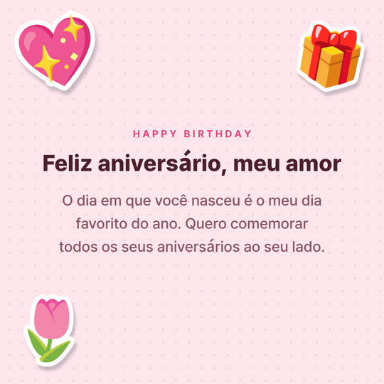 Cartão de aniversário para namorado (fundo doce)