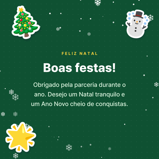 Mensagem de Natal para colegas de trabalho em imagem (fundo verde)